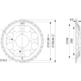 Forte Rear sprocke, 35 teeth 415 Solifer SM 71-80 