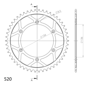 Supersprox Steel Rear sprocket Beta/GasGas/Husqv. Black 48t