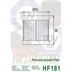 Oil filter HIFLO HF181 APRILIA HABANA/ CAGIVA/ ITALJET/ PIAGGIO VESPA/ SFERA 125cc 1995-2002