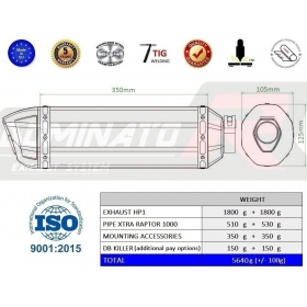 Exhausts kit Dominator HP1 CAGIVA X-TRA RAPTOR 1000 2001-2005