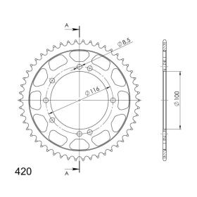 Supersprox Steel Rear sprocket 51 Black 