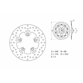 BREMBO Serie Oro Round Fixed Brake Disc rear KYMCO / SUZUKI 600-1300cc 1985-2023