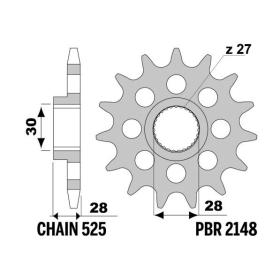 PBR Steel Standard Front Sprocket 2148 - 525 APRILIA MANA 850 2007-2018