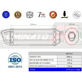 Exhaust kit Dominator HP1 SUZUKI XF 650 (FREEWIND) 1997 - 2003