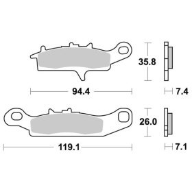 Sbs Brakepads 801SI Sintered Offroad KAWASAKI / SUZUKI