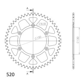 Supersprox Rear Sprocket Alu RAL-245:48 Black 48t