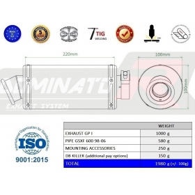Duslintuvo kompl. Dominator GP1 SUZUKI GSX 600 F 1998 - 2006