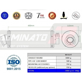Exhaust kit Dominator ROUND SUZUKI GSF 1200 N / S BANDIT 2001-2005
