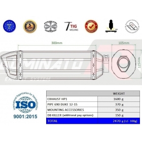 Exhaust kit Dominator HP1 KTM 690 DUKE 2012-2018