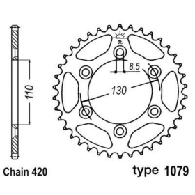 B1 Steel Standard Rear Sprocket - 420 62t CPI 2004-2012