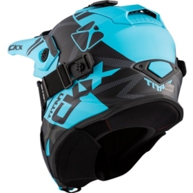 Motocross helmet + goggles CKX TITAN Climb Mat Light Blue