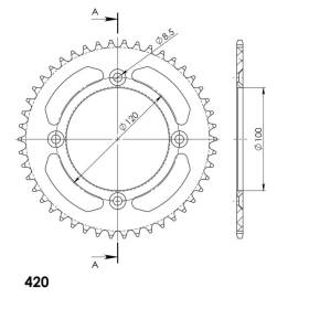 Supersprox Rear Sprocket Alu RAL-6622:48 Blue 48t