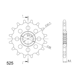 Supersprox Front sprocket 1537.17RB with rubber bush