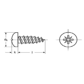 Screw 4,8mm x 25 mm 10pcs