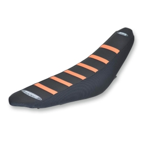 SALE! SDG seat cover 6-rib-grip for KTM SX(F) 16-18, EXC(F) 17-, black/orange