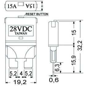 Osculati blade fuse resttable 20A 5 pcs