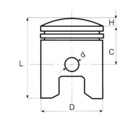 Piston SUZUKI / MORINI (46mm height) PIN Ø10 Ø41/ 41,25/ 41,5 / 41,75/ 42/ 42,50