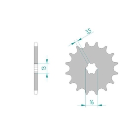 Forte Front sprocket 15t 420 Suzuki PV50