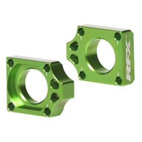 RFX Pro Rear Axle Adjuster Blocks Green ​​​​​​​KAWASAKI KX 250-450cc 2016-2024