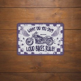 Oxford Garage Metal Sign: Loud Bikes Rule