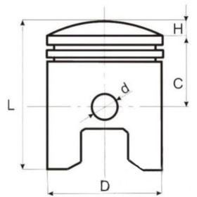 PISTON KIT YAMAHA X-MAX 125 PIN Ø14 Ø52 2006-2013