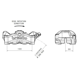 BREMBO Stylema Front Right Brake Caliper Black APRILIA RSV4, DUCATI PANIGALE V4/ SREETFIGHTER V4/ SUPERLEGGERA V4, TRIUMPH ROCKET/ STREET TRIPLE/ TIGER 18-24