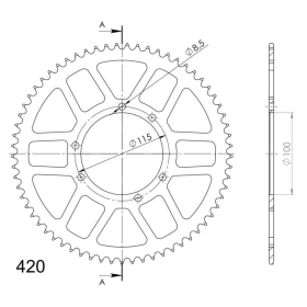 Supersprox Rear Sprocket, Red, 65 teeth