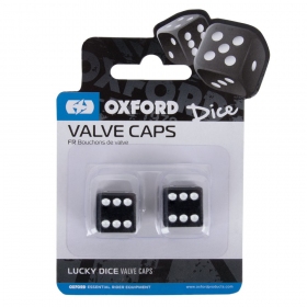Oxford Lucky Dice Valve Caps Black 2pcs.
