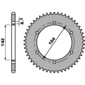 PBR Standard C45 Steel Rear Sprocket 4525 - 428 HYOSUNG GT 125 COMET 2009-2010