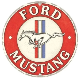 Round Tin Sign Ford Mustang Ø35cm