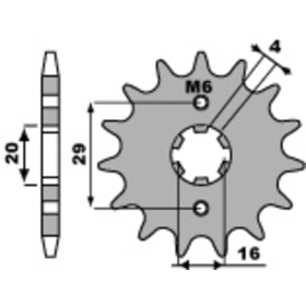 PBR Steel Standard Front Sprocket 425 - 428 ​​​​​​​SUZUKI GP / GSX-R / GT / RG / RV / TS 90-125cc 1972-2024