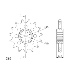 Supersprox Front sprocket 1370.15RB with rubber bush