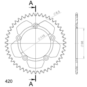 Supersprox Alu Rear sprocket Orange 47t