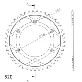 Supersprox Steel Rear sprocket KTM/HUSQVARNA/HUSABERG Black 45t