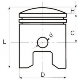 Piston JUNAK 4T (Height 36mm) PIN Ø14 Ø57,3