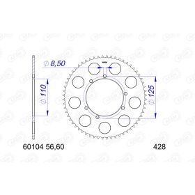 AFAM Aluminium Rear Sprocket 60104 - 428 56-60 teeth