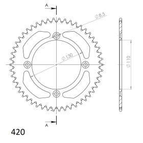 Supersprox Alu Rear sprocket Red 52t