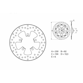 BREMBO Serie Oro Round Fixed Brake Disc rear KAWASAKI NINJA ZX-9 / ZEPHYR 900-1000cc 1994-1997