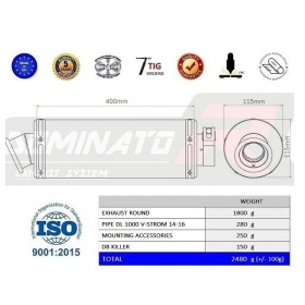 Exhaust silencer Dominator ROUND SUZUKI V-STROM 1000 2014-2016
