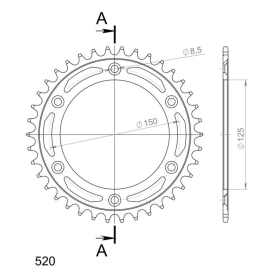 Supersprox Steel Rear sprocket 38 Black