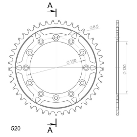 Supersprox / JT Rear sprocket 245/2.52 52t