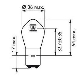 Philips bulb 12V 35/35W BA20d