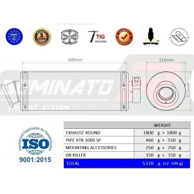 Exhausts kit Dominator Round HONDA VTR 1000 RC51 SP1 (RVT 1000 R) 2000-2001