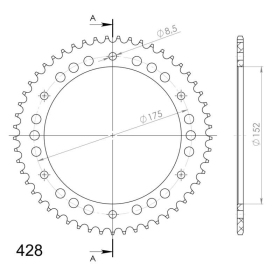 Supersprox Alu Rear sprocket YAMAHA TDR / WR Red 53t