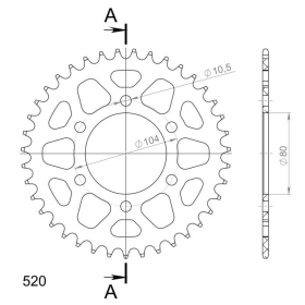 Supersprox Rear Sprocket Alu RAL-478:39 Black 39t