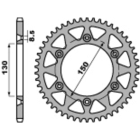 PBR Standard C45 Steel Rear Sprocket 270 - 520 FANTIC / GAS GAS / HONDA / RIEJU / YAMAHA 110-600cc 80-25