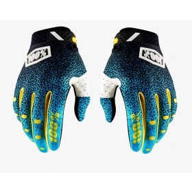 100% BLUE RideFit gloves