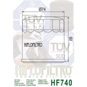 Oil filter HIFLO HF740 YAMAHA X/ SS/ F/ FX/ FZR/ FZS/ VXR/ VXS/ FSH 2004-2019