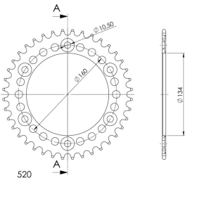 Supersprox Alu Rear sprocket Red 46t