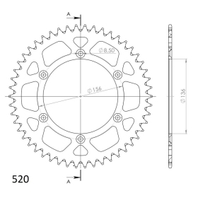 Supersprox Alu Rear sprocket Red 50t